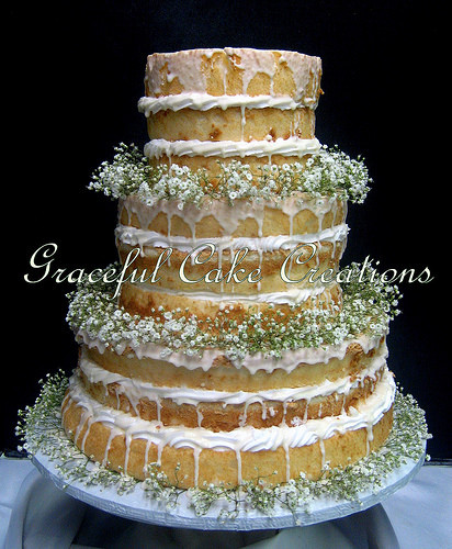 Angel Food Wedding Cakes
 Rustic Naked Angel Food Wedding Cake with Baby s Breath