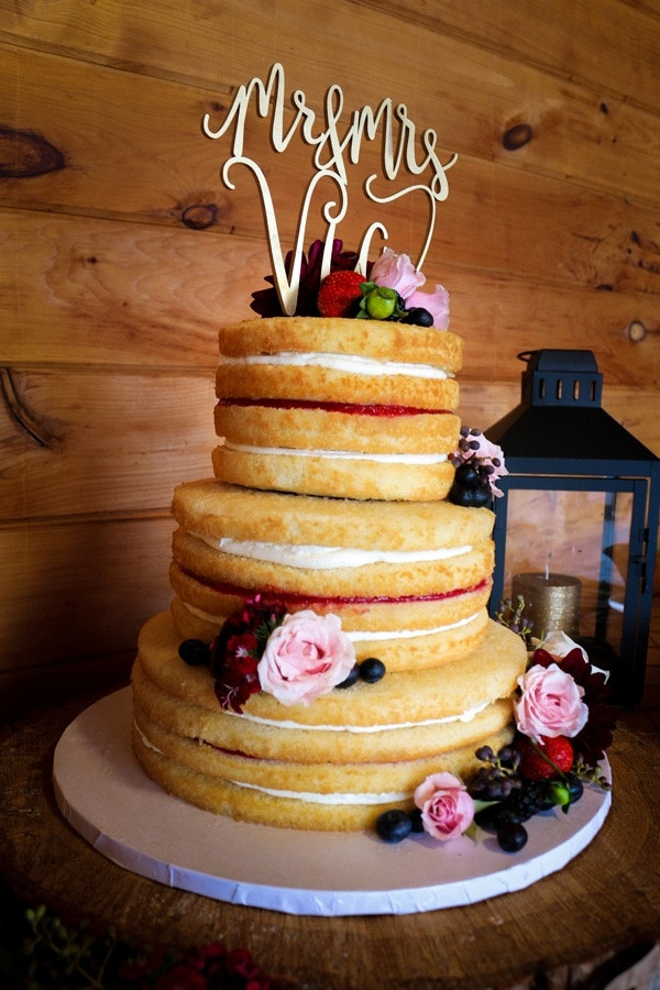 Angel Food Wedding Cakes
 Sweet Angel Food Naked Cake with Rustic Tiered Florals
