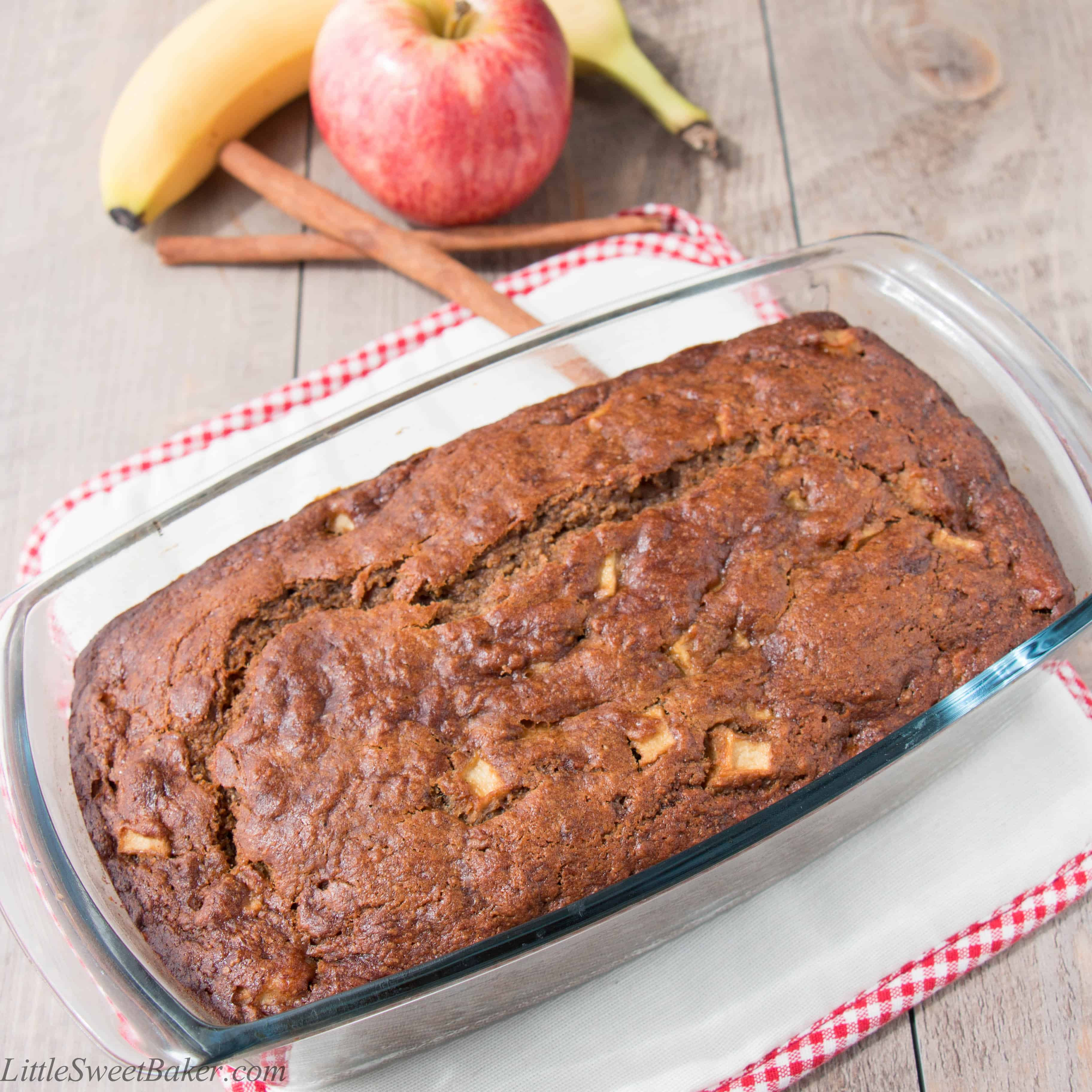 Apple Banana Bread Recipe Healthy
 Healthy Apple Cinnamon Banana Bread video recipe