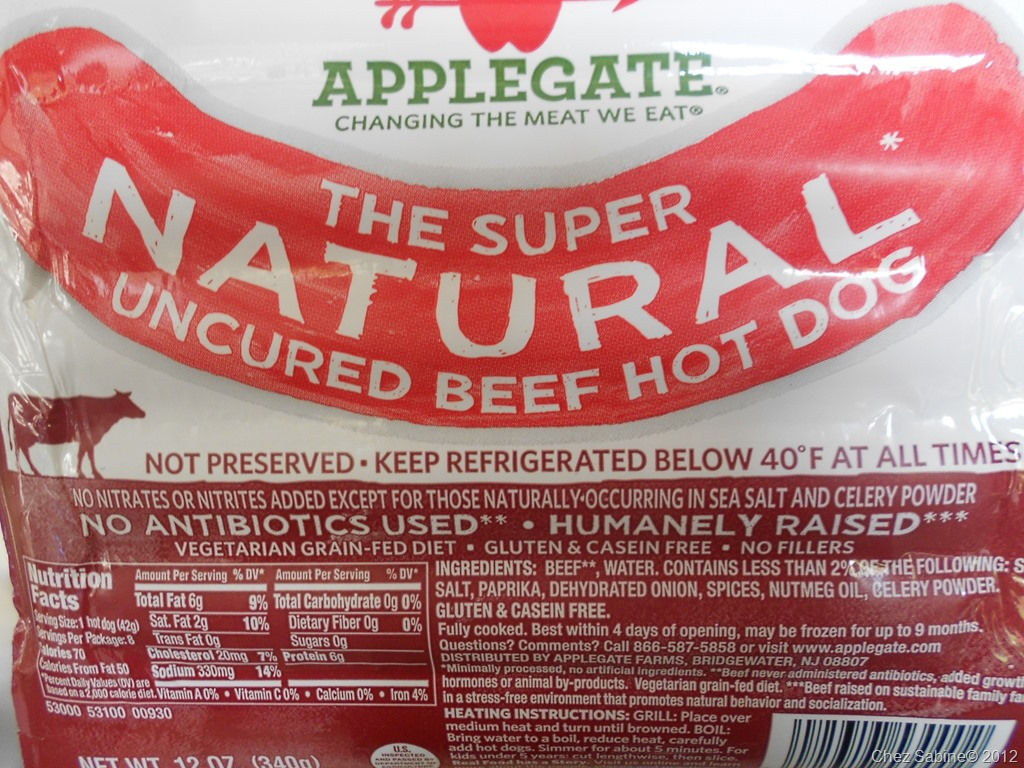 Applegate Organic Hot Dogs
 Review Applegate Super Natural Uncured Beef Hot Dog
