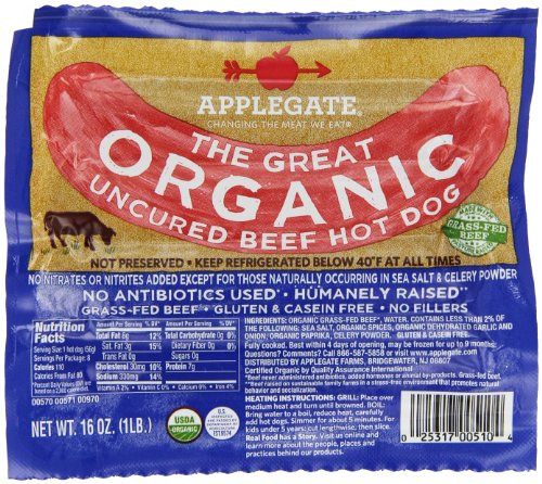 Applegate Organic Hot Dogs
 Vienna Beef Natural Casing Hot Dog 10 Per Pack 3 Pack