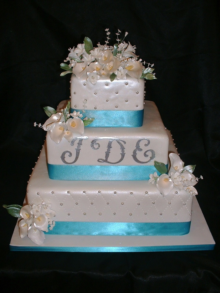 Aqua Wedding Cakes
 54 best images about wedding flowers on Pinterest