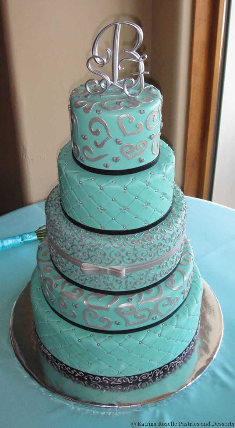 Aqua Wedding Cakes
 Katrina Rozelle Pastries & Desserts