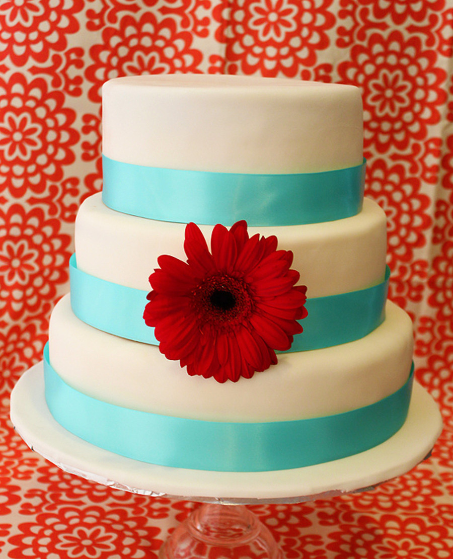 Aqua Wedding Cakes
 Red Turquoise Wedding Cake CakeCentral