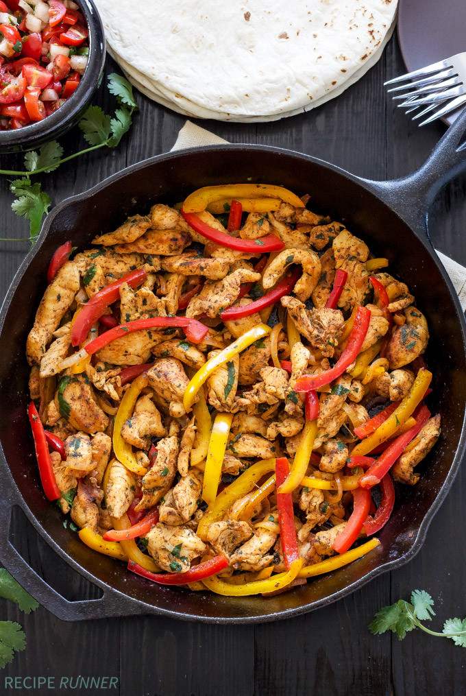 Are Chicken Fajitas Healthy
 Skillet Chicken Fajitas Recipe Runner