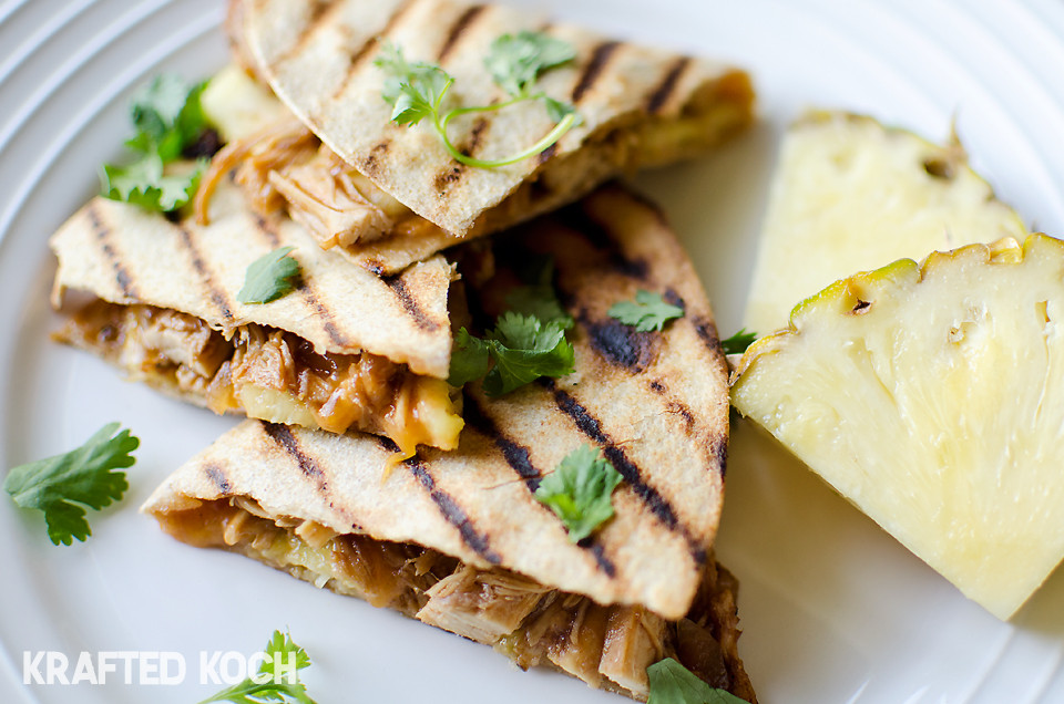 Are Chicken Quesadillas Healthy
 Crock Pot BBQ Chicken & Pineapple Quesadillas