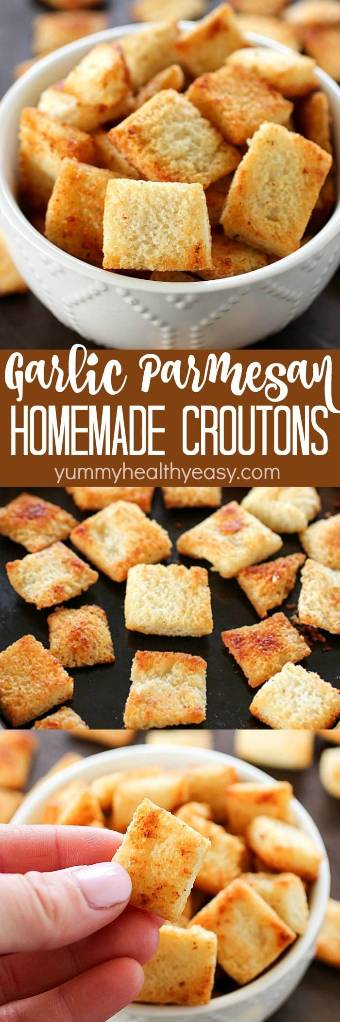 Are Croutons Healthy
 Garlic Parmesan Homemade Croutons Yummy Healthy Easy