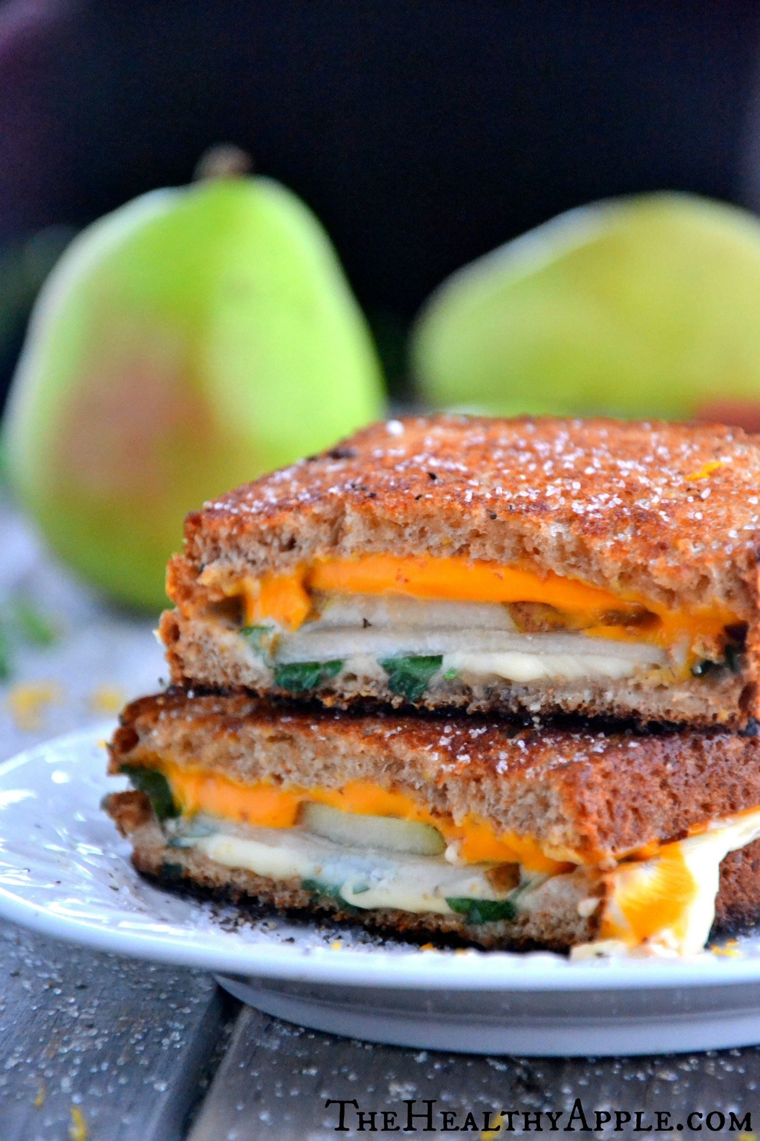 Are Grilled Cheese Sandwiches Healthy
 Healthy Lunch Idea Grilled Cheese Basil and Pear