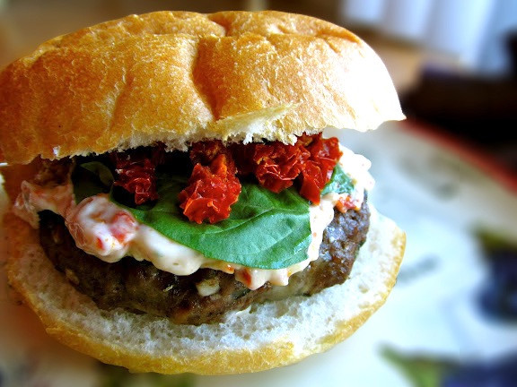 Are Hamburgers Healthy
 Basil Beef Burgers with Sun Dried Tomato Herb Aioli