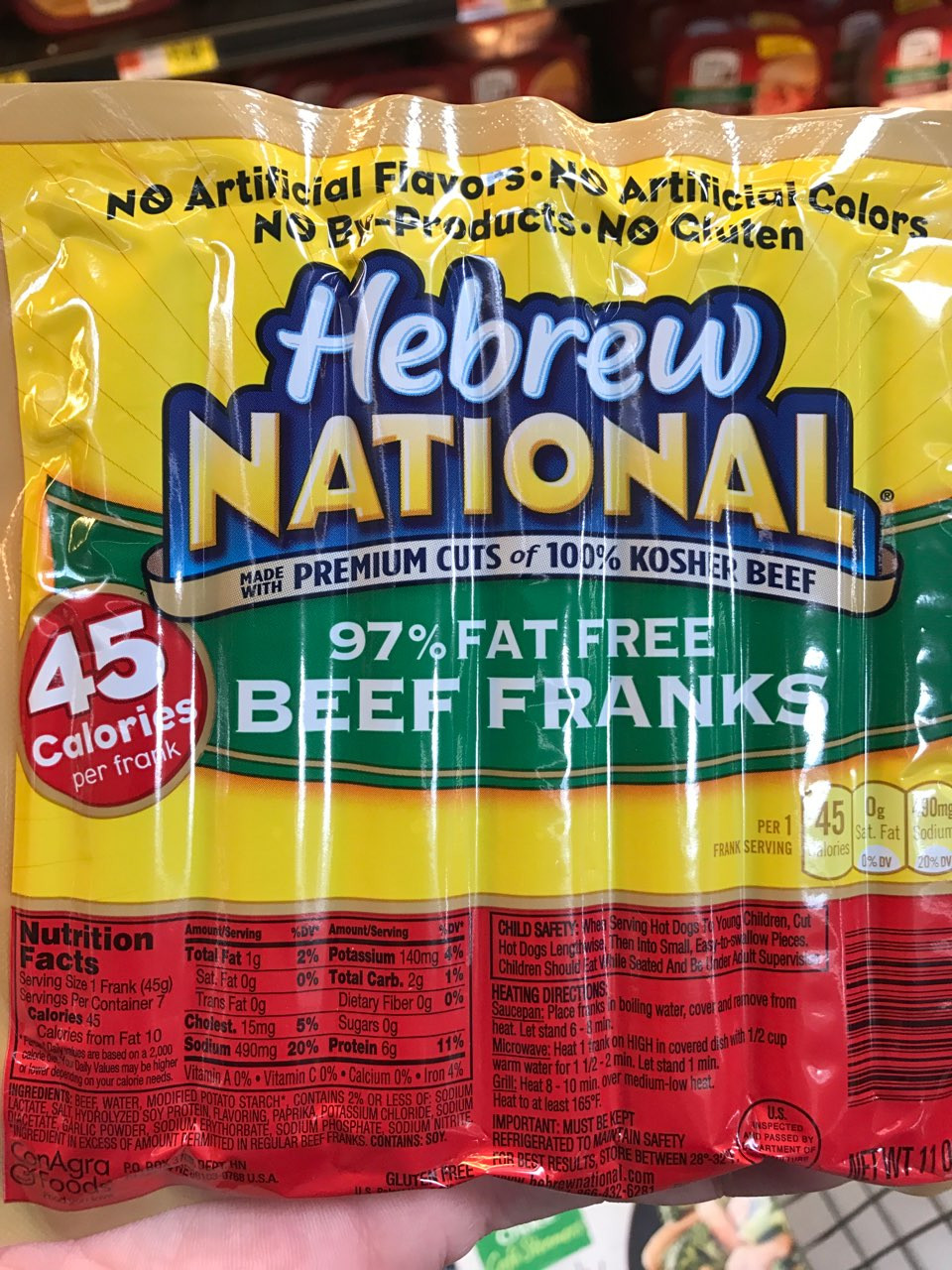Are Hebrew National Hot Dogs Healthy
 Hebrew National Franks Beef Calories Nutrition Analysis