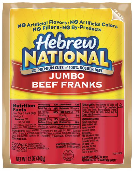 Are Hebrew National Hot Dogs Healthy
 Hebrew National Hot Dogs Nutritional Facts – Nutrition Ftempo