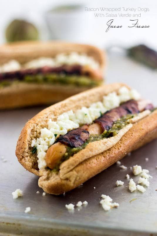 Are Hot Dogs Healthy
 Bacon Wrapped Hot Dogs with Salsa Verde and Queso Fresco