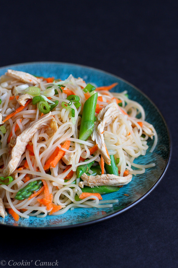 Are Rice Noodles Healthy
 Rice Noodles with Chicken Asparagus & Soy Ginger Sauce Recipe