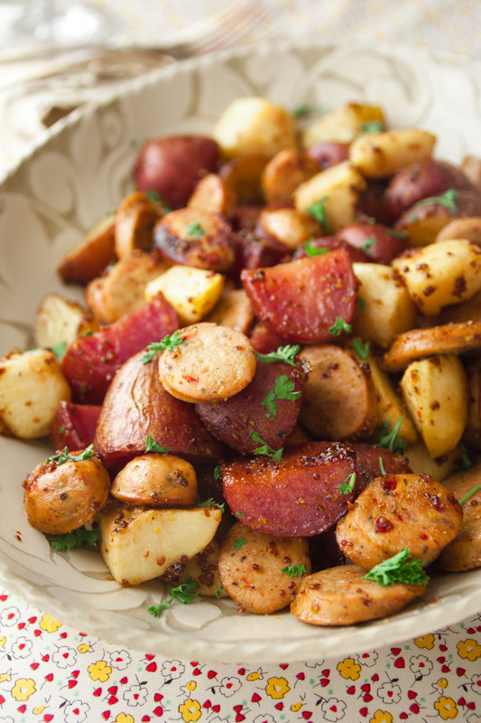Are Roasted Potatoes Healthy
 roasted potatoes with apples sausage and maple mustard