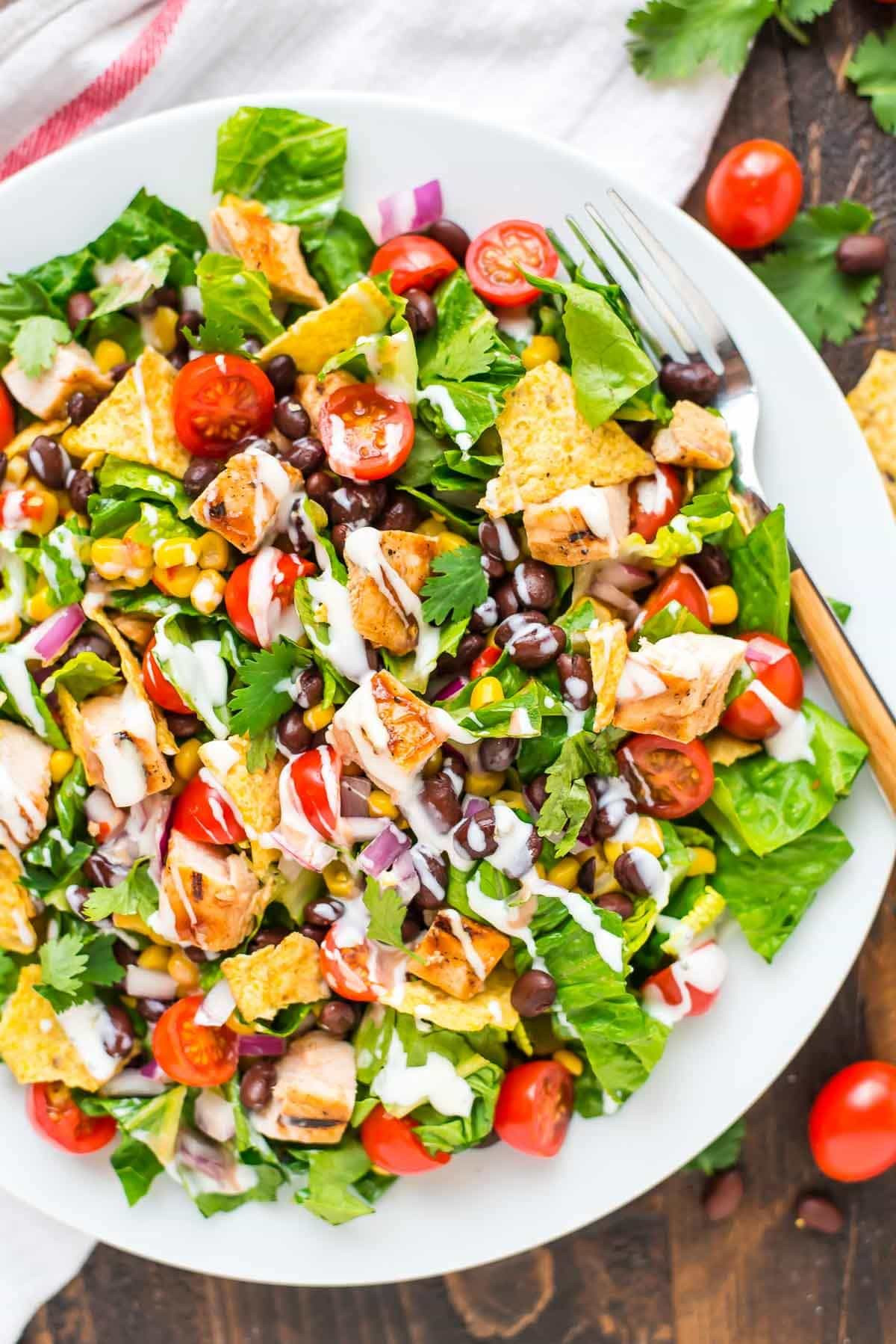 Are Salads Healthy
 BBQ Chicken Salad with Creamy Ranch