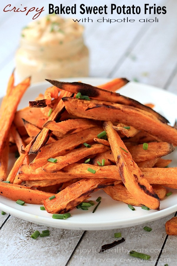 Are Sweet Potato Fries Healthy
 Crispy Baked Sweet Potato Fries with Chipotle Lime Aioli