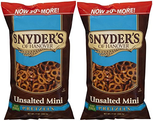 Are Unsalted Pretzels Healthy
 Snyder s of Hanover Mini Unsalted Pretzel 12 oz 2 pk