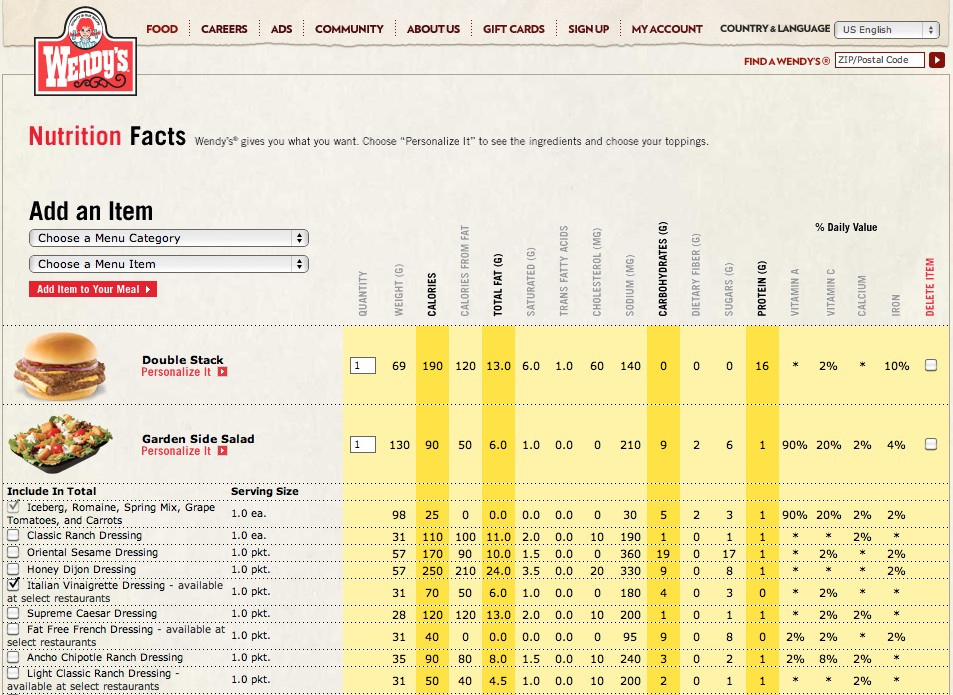 Are Wendy'S Salads Healthy
 wendy s menu nutrition