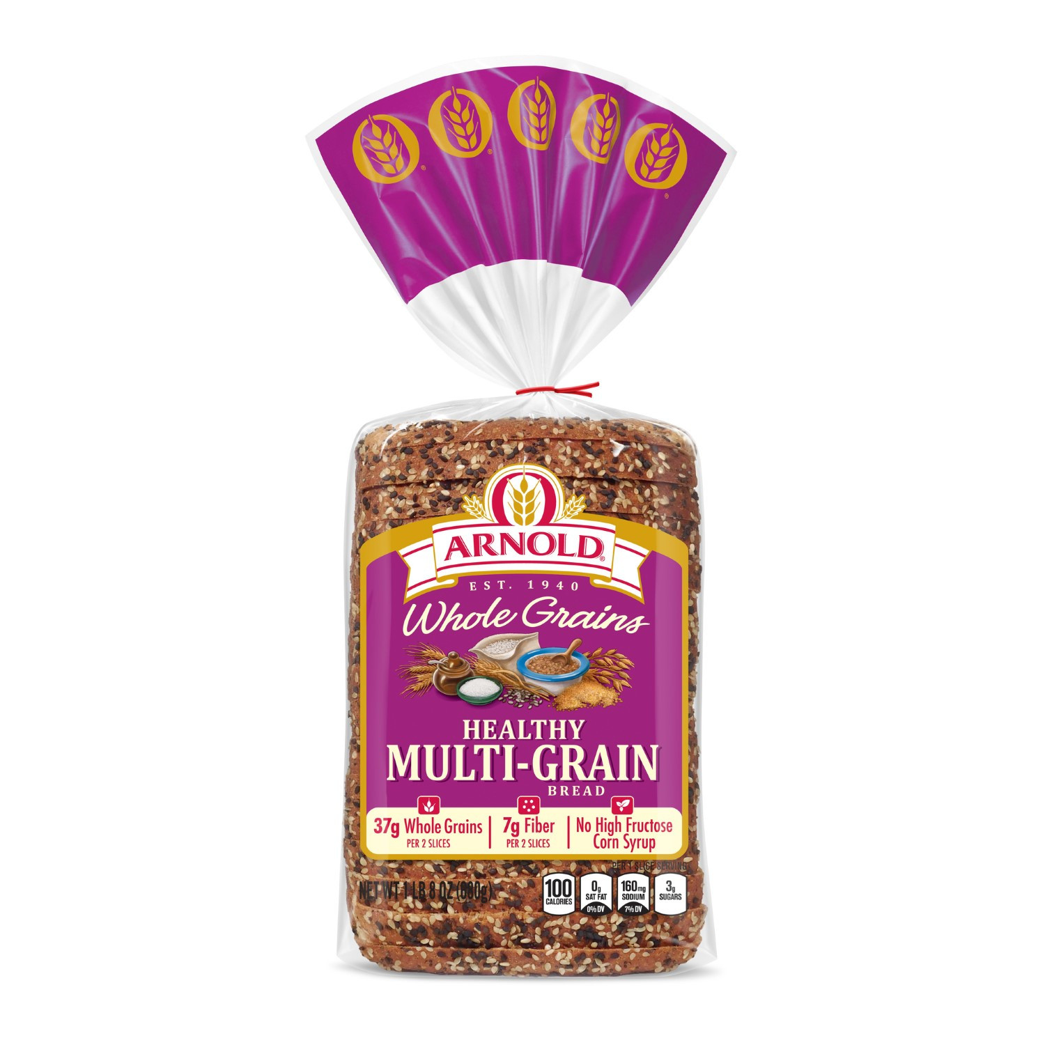 Arnold Healthy Multigrain Bread
 Arnold Whole Grain Healthy Multigrain Bread 24 Oz