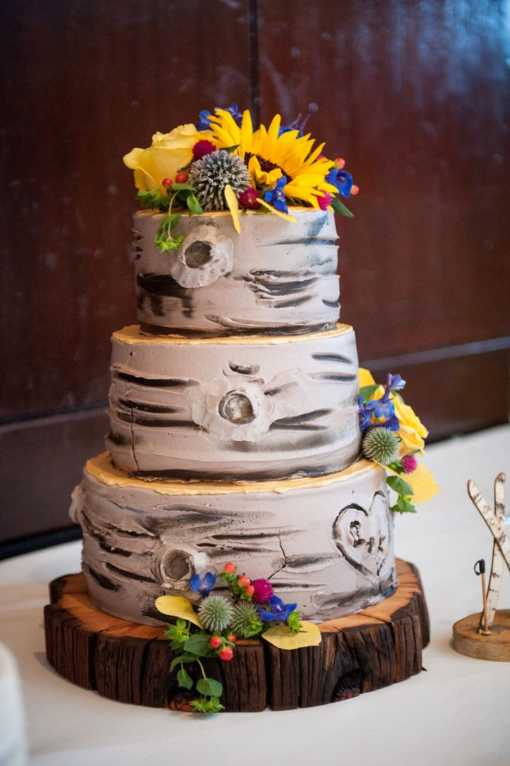 Aspen Tree Wedding Cakes
 Aspen Tree Inspired Three Tier Wedding Cake