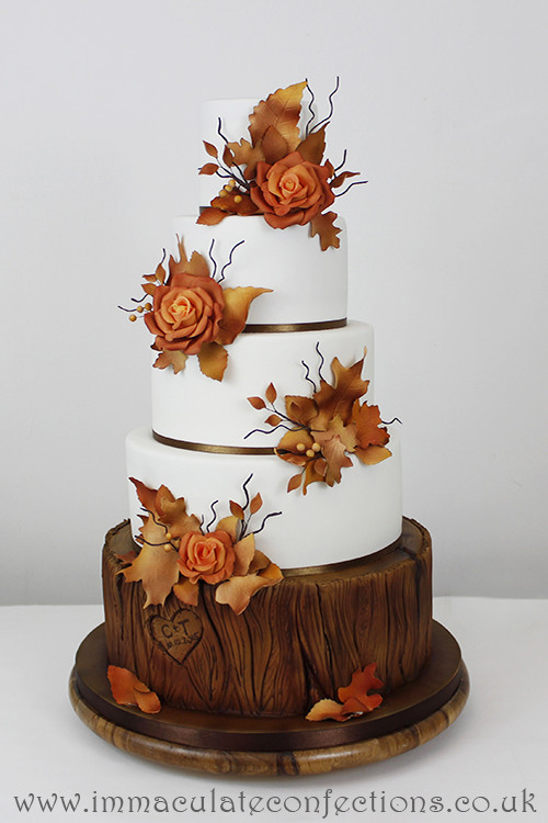 Autumnal Wedding Cakes
 Autumn Rose Wedding Cake Cakes by Natalie Porter