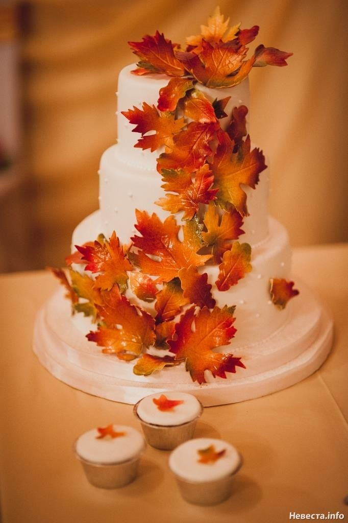 Autumnal Wedding Cakes
 Fall Wedding Inspiration Simple Elegance by Laura