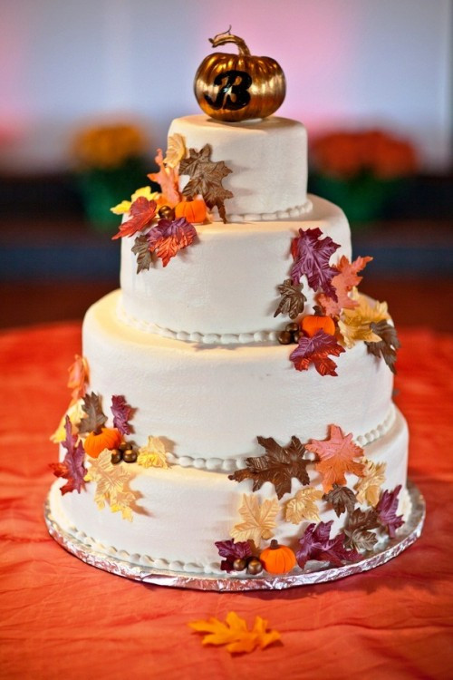 Autumnal Wedding Cakes
 24 Great Ideas for Fall Wedding Cake Decoration Style