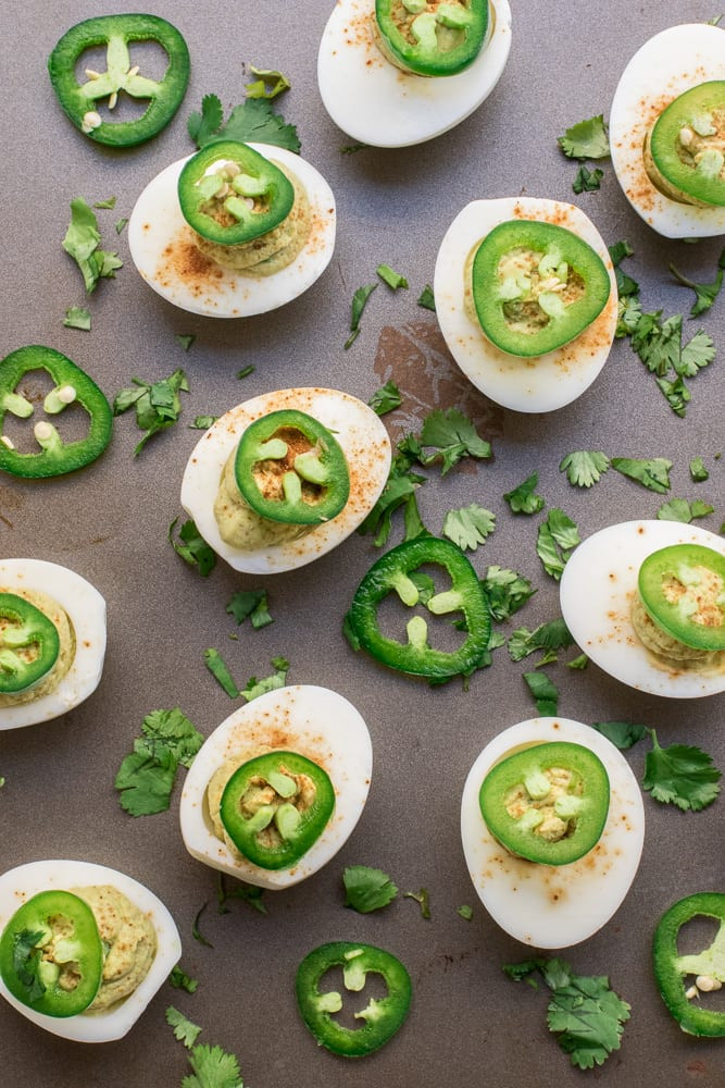 Avocado Deviled Eggs Healthy
 Healthy Jalapeño Avocado Deviled Eggs — Peanut Butter Plus