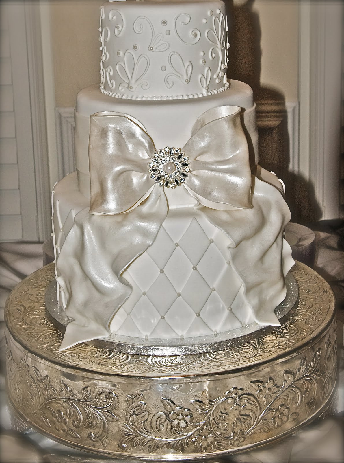 Awesome Wedding Cakes
 Wedding Cake with Bow Sweet Sense of Cake
