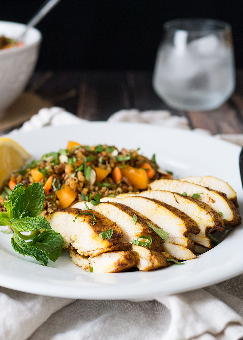 Baked Chicken Breast Recipe Healthy
 Moroccan Chicken Breast Recipe with Quinoa Salad Mid