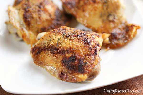 Baked Chicken Thighs Recipes Healthy
 Crispy Baked Chicken Thighs Recipe Bone In
