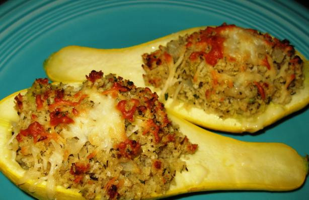 Baked Summer Squash Recipes
 Baked Stuffed Yellow Squash Boats Recipe Food