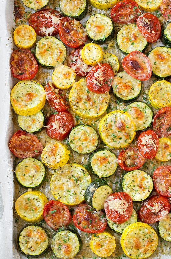 Baked Summer Squash Recipes
 Roasted Garlic Parmesan Zucchini Squash and Tomatoes