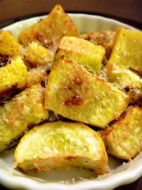 Baked Summer Squash
 Slice of Southern Roasted Parmesan Summer Squash