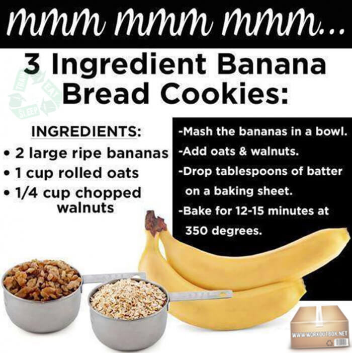 Banana Bread Cookies Healthy
 3 Ingre nt Banana Bread Cookies Healthy Fitness