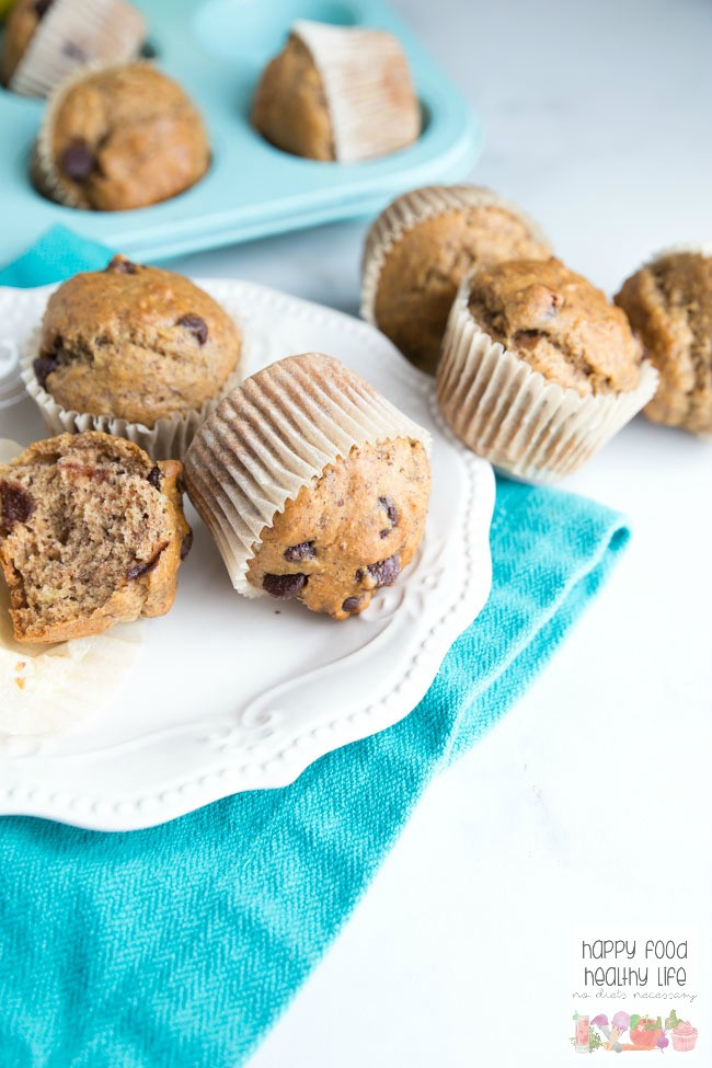 Banana Bread Muffins Healthy
 Dark Chocolate Chip Whole Wheat Banana Bread Muffins