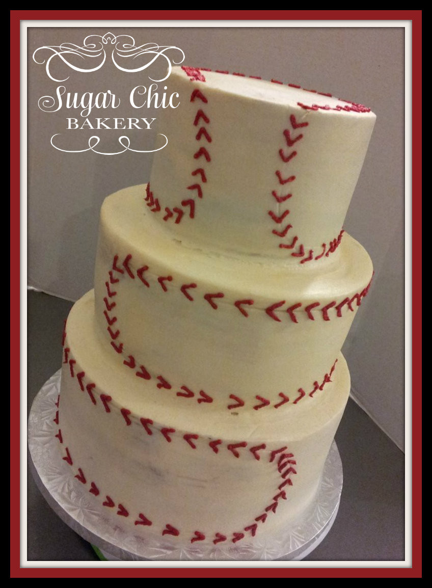 Baseball Wedding Cakes
 Sugar Chic Bakery Grooms cake