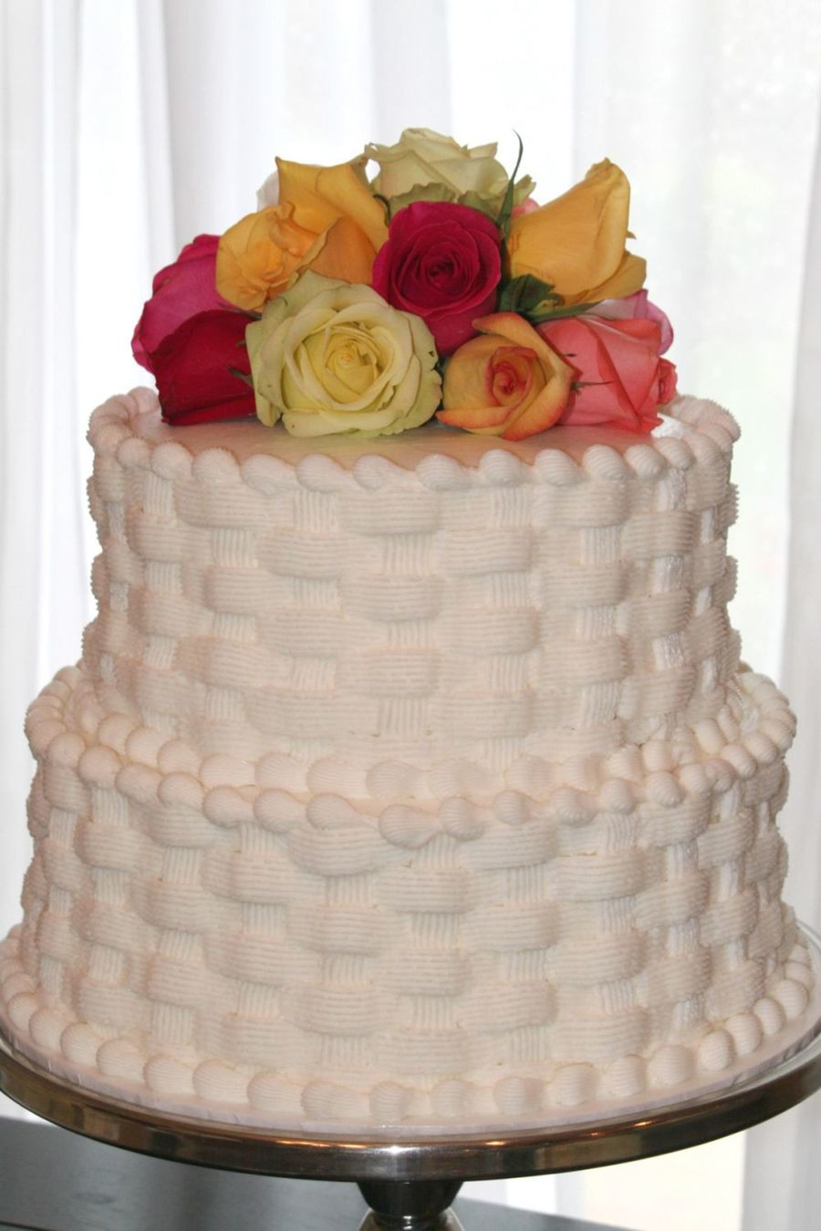 Basket Weave Wedding Cakes
 Mandy s Basketweave Wedding Cake CakeCentral