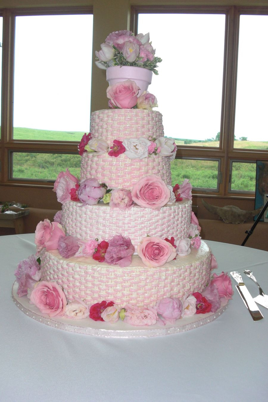 Basket Weave Wedding Cakes
 Pink Basket Weave Wedding Cake CakeCentral