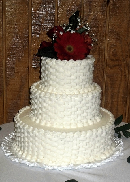 Basket Weave Wedding Cakes
 white basket weave wedding cake