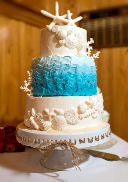 Beach Themed Wedding Cakes
 Sun Sea and Sugar Beach Themed Wedding Cakes