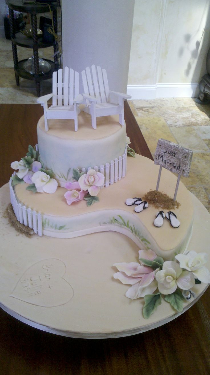 Beach Wedding Cakes Pictures
 How To Make A Beach Chair With Fondant WoodWorking