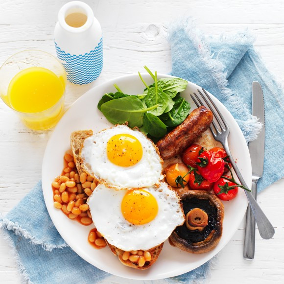 Big Healthy Breakfast
 Healthy Big Breakfast with Fried Eggs Recipe