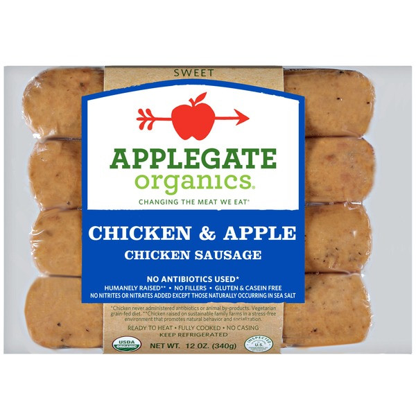 Bilinski'S Organic Chicken Sausage
 Applegate Organic Chicken & Apple Dinner Sausage from