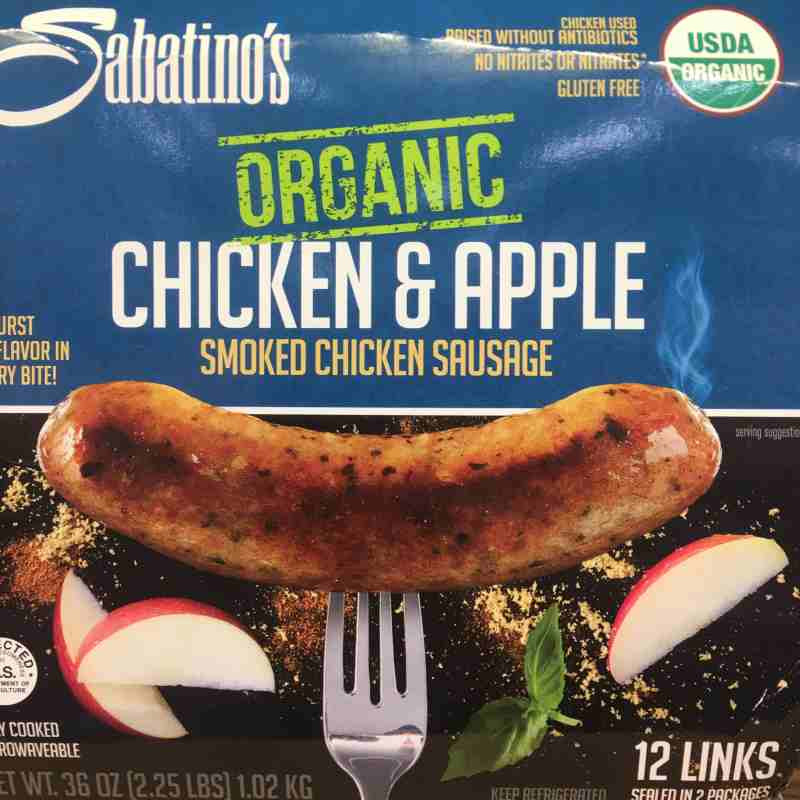 Bilinski'S Organic Chicken Sausage
 Sabatino s Organic Chicken and Apple Sausage 2 25oz