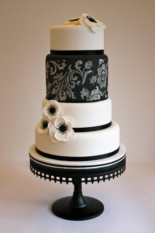 Black And White Wedding Cakes
 Black And White Wedding Black White Cake Weddbook