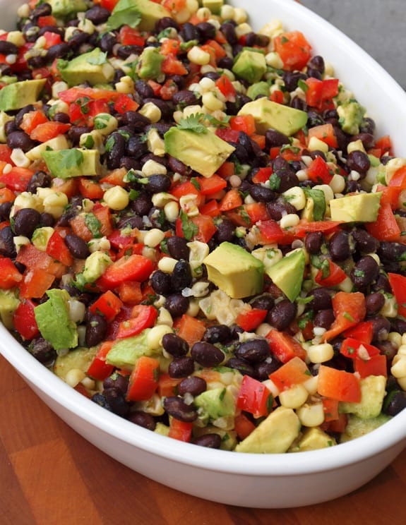 Black Bean Salad Recipes Healthy
 Black Bean Salad with Corn Red Peppers Avocado & Lime