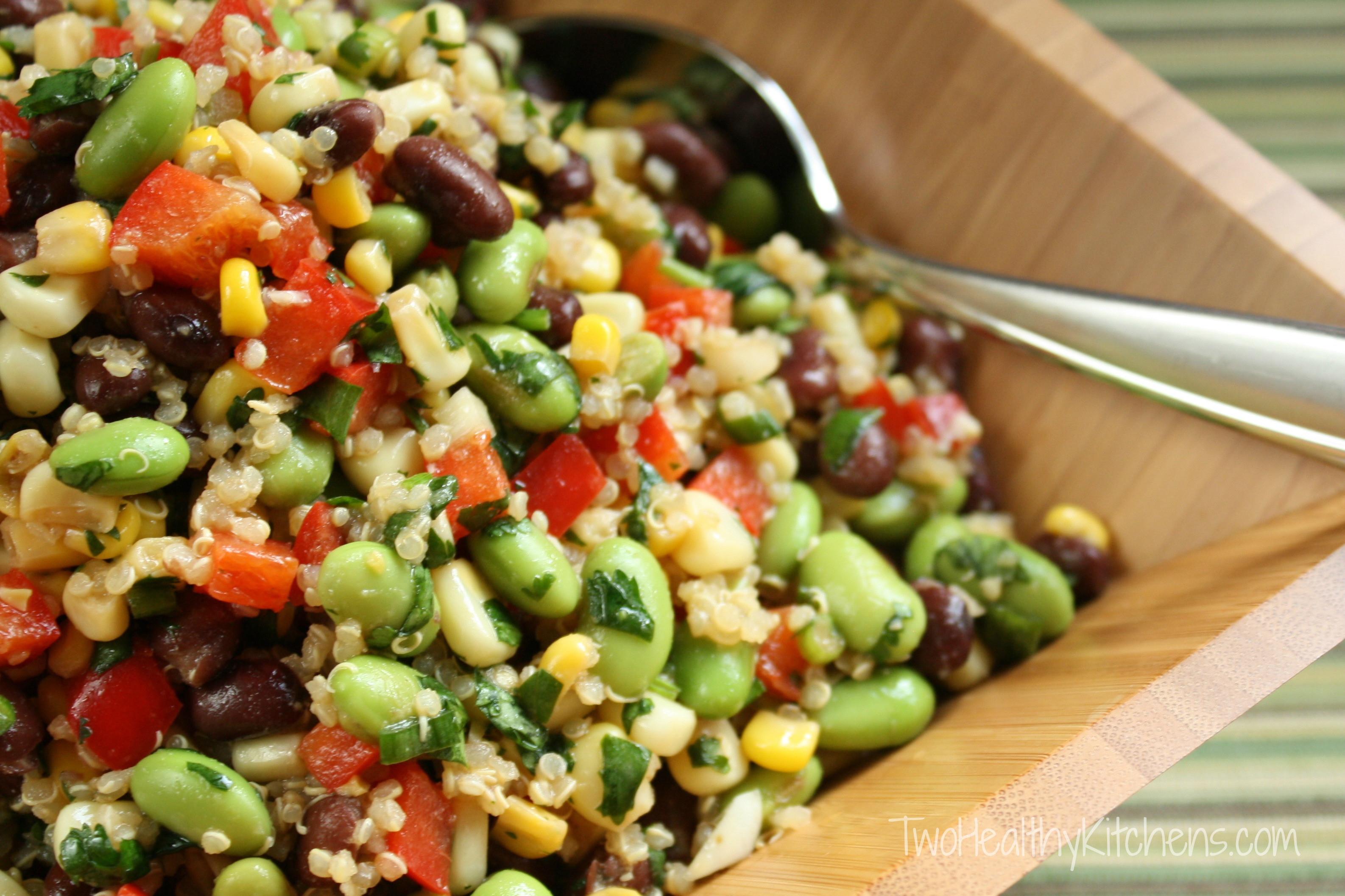 Black Bean Salad Recipes Healthy
 Corn Edamame and Quinoa Salad with Lemon Dijon Vinaigrette