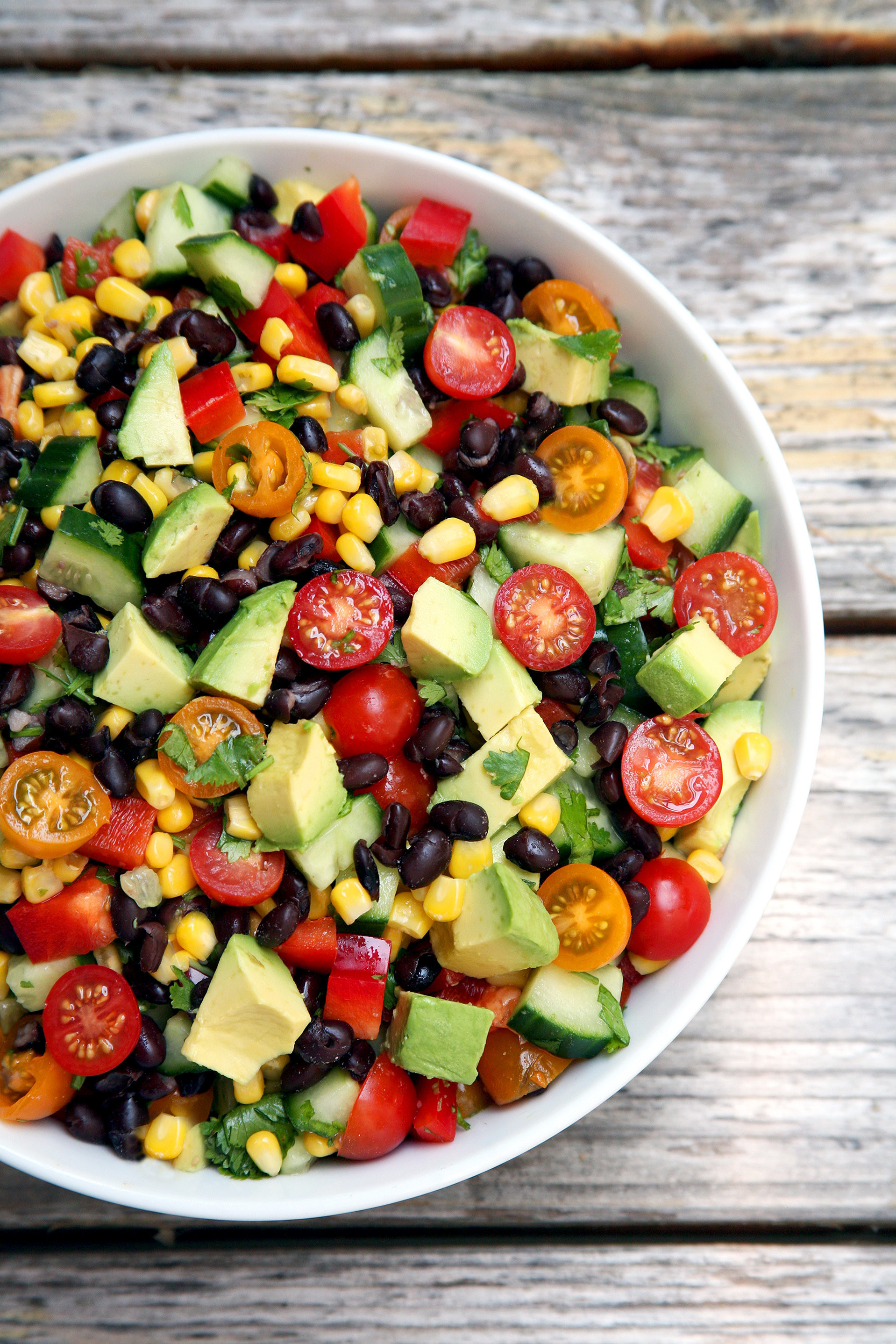 Black Bean Salad Recipes Healthy
 Cucumber Black Bean Corn Tomato and Avocado Salad