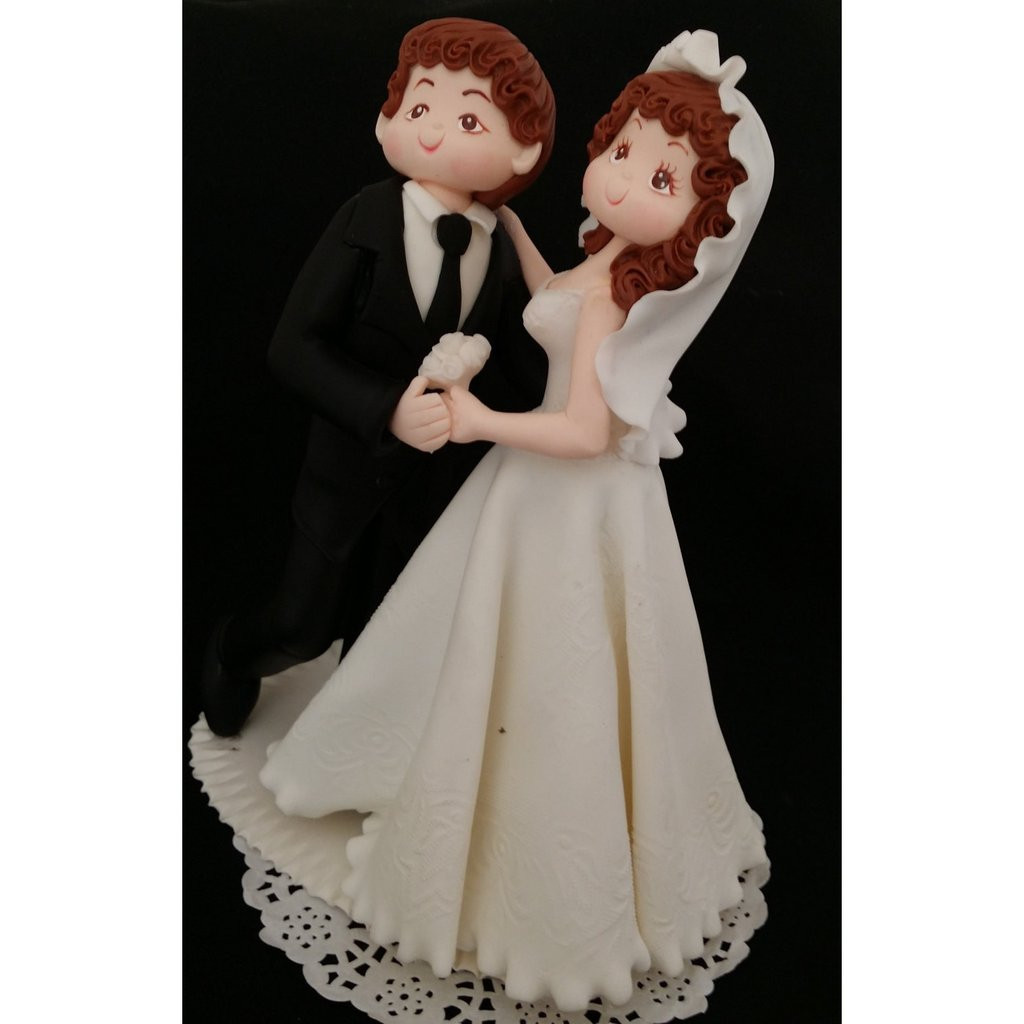 Black Groom White Bride Wedding Cake Toppers
 Personalized Wedding Cake Topper Bride Groom Cake Bride